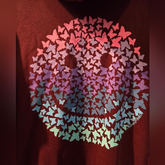 Lauren Moshi Harmony Ombre Butterfly Happyface hoodie - Picture 12 of 14